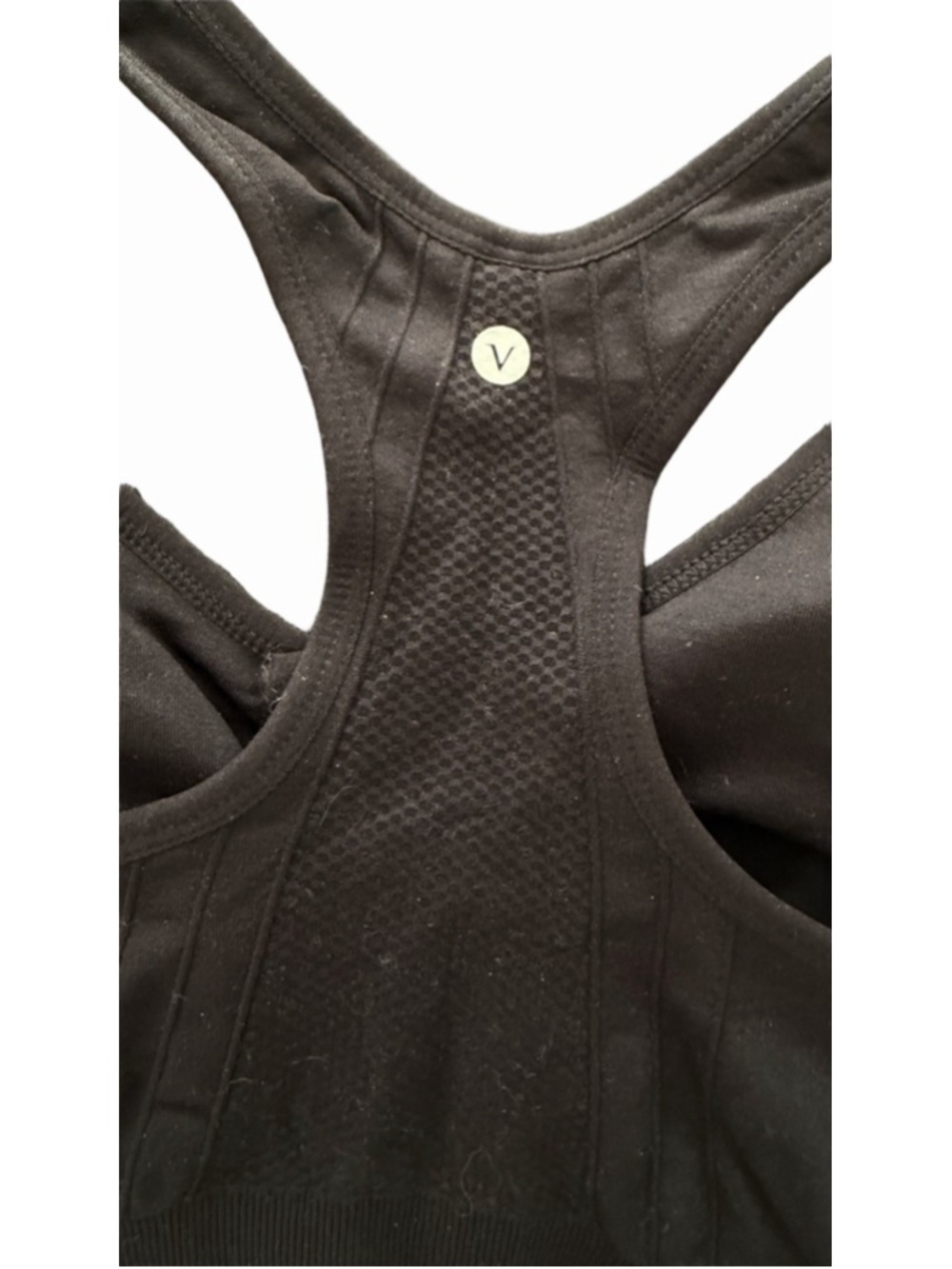 Velocity black, seamless, padded sports bra full-length front zipper Size XL - Picture 5 of 8